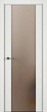 Межкомнатная дверь Комфорт ЛШ70 Шпон+эмаль (закрытая пора), Белый+каленое стекло сатин бесцветный, 600/700/800/900*2000 мм.  «Дверной лидер» в Ярославле